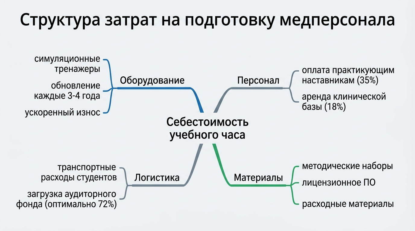 Структура затрат на подготовку медперсонала